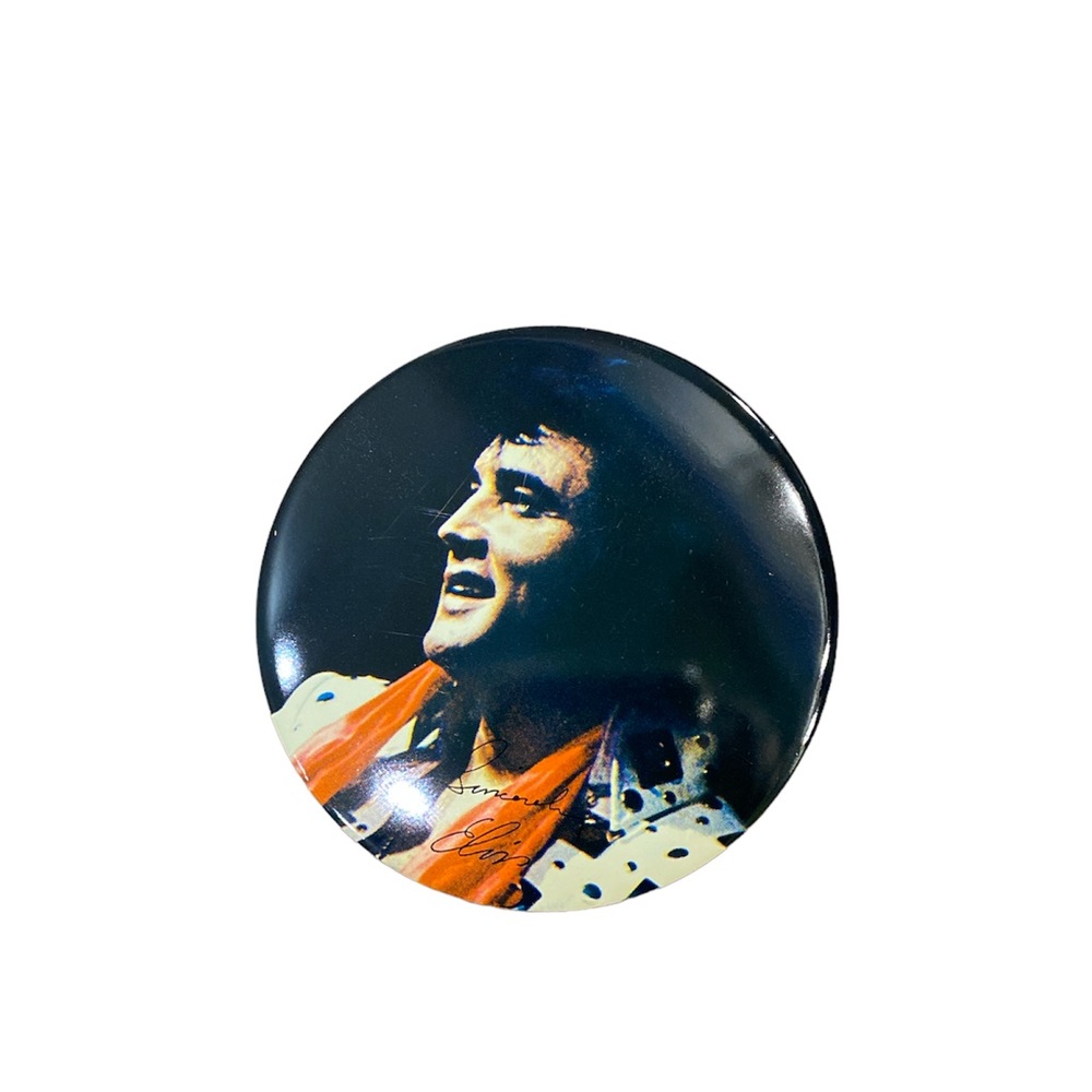 Vintage Elvis Presley Button With Keepsake Bag - Gem
